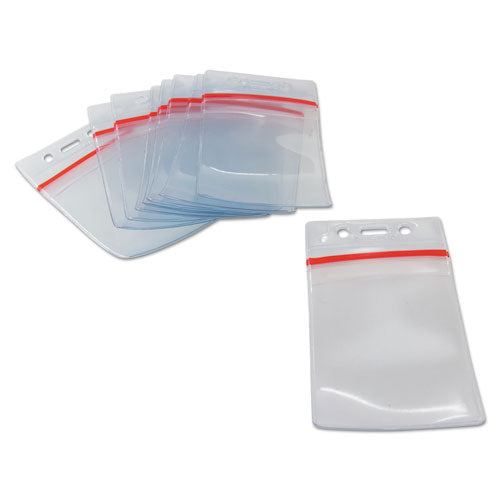 Image of SICURIX® Sealable Cardholder, Vertical, 2.62 X 3.75, Clear, 50/pack