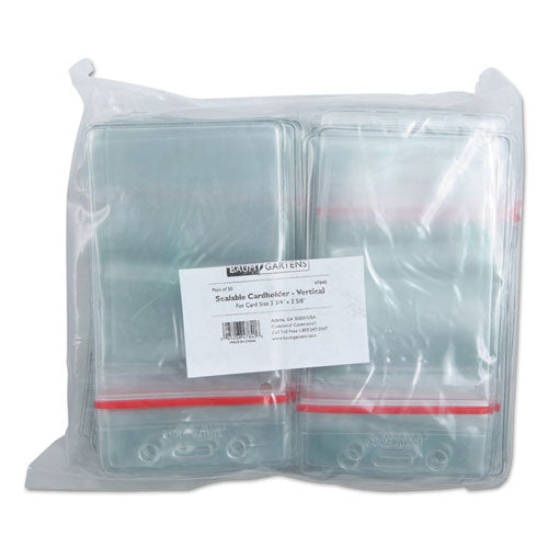 Image of SICURIX® Sealable Cardholder, Vertical, 2.62 X 3.75, Clear, 50/pack