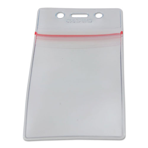 Image of SICURIX® Sealable Cardholder, Vertical, 2.62 X 3.75, Clear, 50/pack