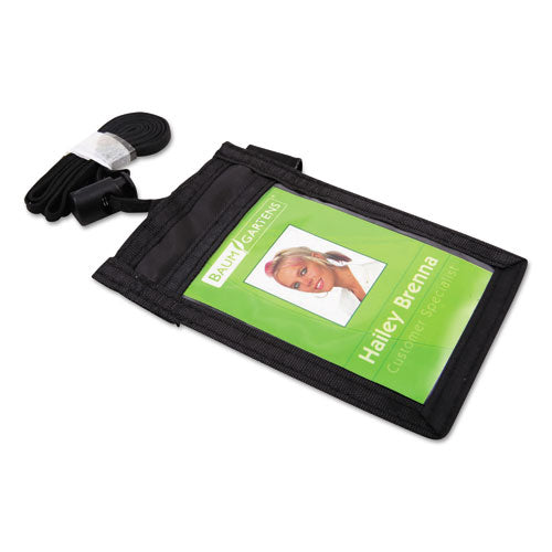 Image of SICURIX® Sicurix Id Neck Pouch, Vertical, 3 X 4 3/4, Black