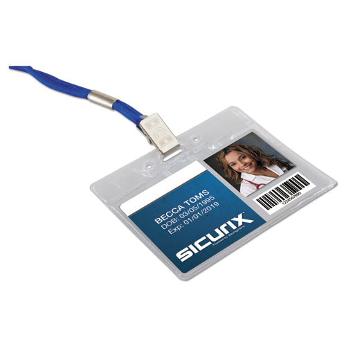 Image of SICURIX® Sicurix Vinyl Badge Holder, 4 X 3, Clear, 50/pack