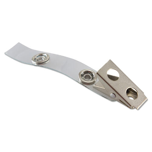 Image of SICURIX® Sicurix Id Strap Clips, 0.38" X 2.75", Clear, 25/pack