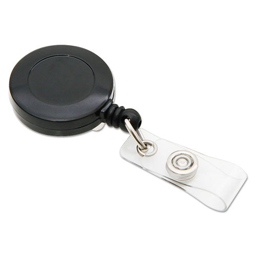 Image of SICURIX® Id Slide-Style Belt Clip Card Reels, 30" Extension, Black, 25/pack