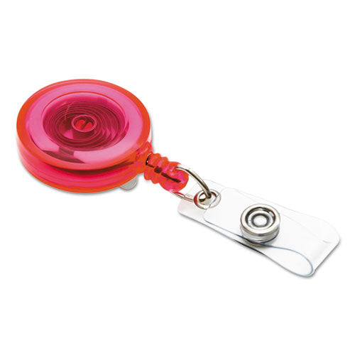 Image of SICURIX® ID Slide-Style Belt Clip Card Reels, 30" Extension, Blue/Purple/Red/Translucent, 4/Pack
