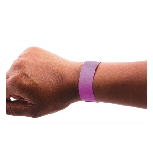 Image of SICURIX® Security Wristbands, Sequentially Numbered, 10" x 0.75", Purple, 100/Pack