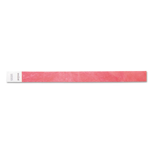 Image of SICURIX® Security Wristbands, Sequentially Numbered, 10" x 0.75", Red, 100/Pack
