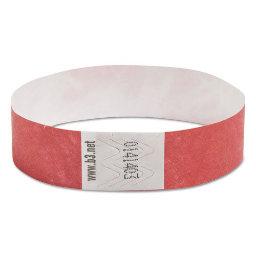 Image of SICURIX® Security Wristbands, Sequentially Numbered, 10" x 0.75", Red, 100/Pack