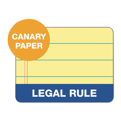Image of TOPS The Legal Pad Glue Top Pads, Wide/legal Rule, 50 Canary-Yellow 8.5 X 11 Sheets, 12/pack