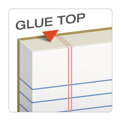 Image of TOPS The Legal Pad Glue Top Pads, Wide/legal Rule, 50 White 8.5 X 11 Sheets, 12/pack