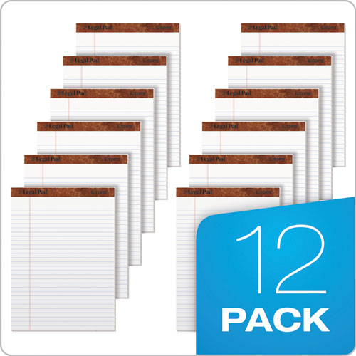 Image of TOPS The Legal Pad Ruled Perforated Pads, Wide/legal Rule, 50 White 8.5 X 11.75 Sheets, Dozen
