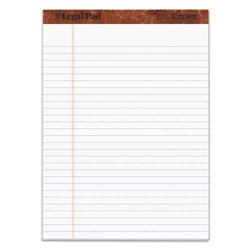 Image of TOPS The Legal Pad Ruled Perforated Pads, Wide/legal Rule, 50 White 8.5 X 11.75 Sheets, Dozen