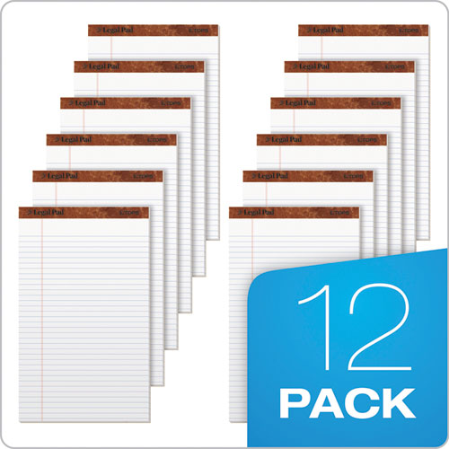 Image of TOPS The Legal Pad Ruled Perforated Pads, Wide/legal Rule, 50 White 8.5 X 14 Sheets, Dozen