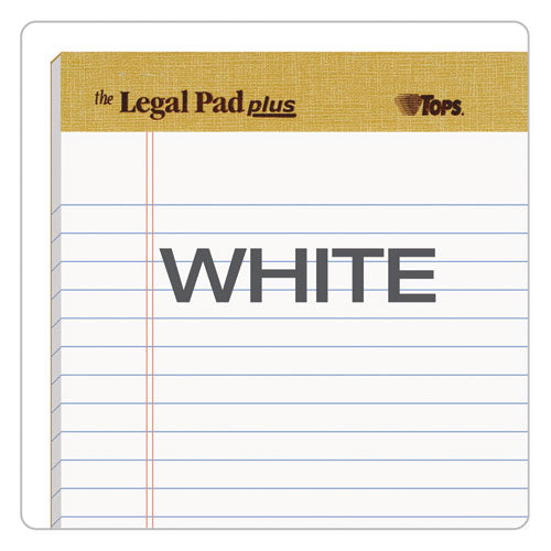 Image of TOPS The Legal Pad Plus Ruled Perforated Pads With 40 Pt. Back, Narrow Rule, 50 White 5 X 8 Sheets, Dozen