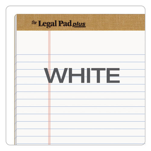 Image of TOPS The Legal Pad Plus Ruled Perforated Pads With 40 Pt. Back, Wide/legal Rule, 50 White 8.5 X 11.75 Sheets, Dozen