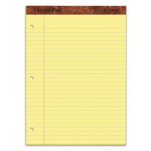 Image of TOPS The Legal Pad Ruled Perforated Pads, Wide/legal Rule, 50 Canary-Yellow 8.5 X 11.75 Sheets, Dozen