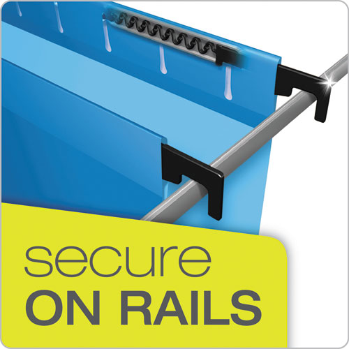 Image of Pendaflex® SureHook Reinforced Extra-Capacity Hanging Box File, 1 Section, 2" Capacity, Legal Size, 1/5-Cut Tabs, Blue, 25/Box