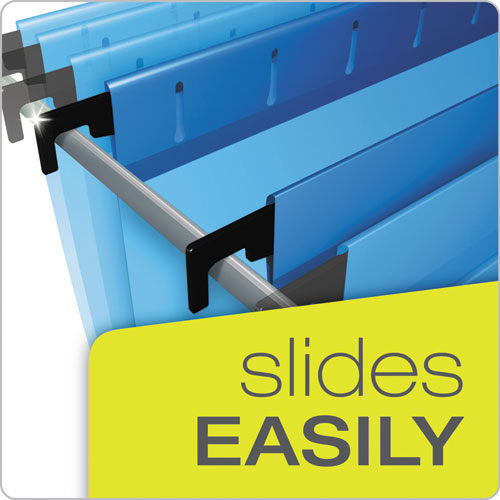 Image of Pendaflex® SureHook Reinforced Extra-Capacity Hanging Box File, 1 Section, 3" Capacity, Legal Size, 1/5-Cut Tabs, Blue, 25/Box