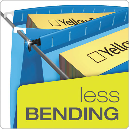 Image of Pendaflex® SureHook Reinforced Extra-Capacity Hanging Box File, 1 Section, 3" Capacity, Legal Size, 1/5-Cut Tabs, Blue, 25/Box