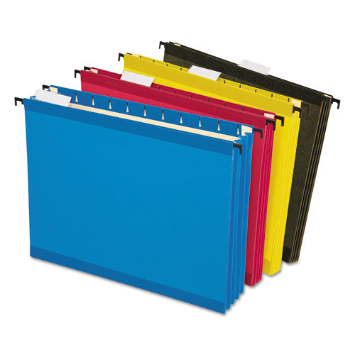 Image of Pendaflex® SureHook Hanging Pocket File, Letter Size, 1/5-Cut Tabs, Assorted Colors, 4/Pack