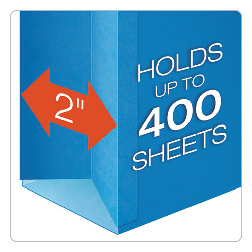 Image of Pendaflex® SureHook Reinforced Extra-Capacity Hanging Box File, 1 Section, 2" Capacity, Legal Size, 1/5-Cut Tabs, Blue, 25/Box