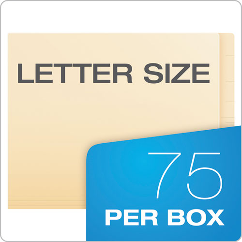 Image of Pendaflex® SmartShield End Tab File Folders, Straight Tabs, Letter Size, Manila, 75/Box