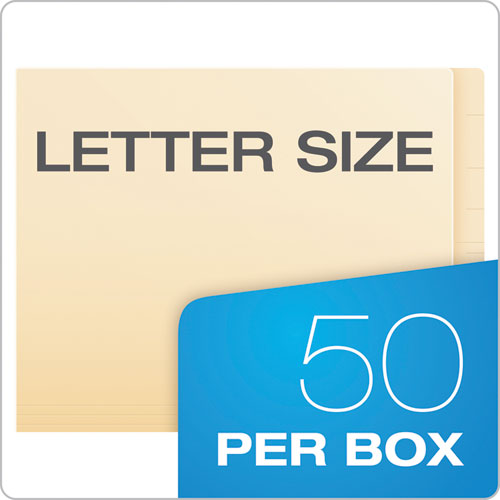 Image of Pendaflex® SmartShield End Tab Fastener Folders, 2 Fasteners, Letter Size, Manila Exterior, 50/Box