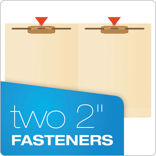 Image of Pendaflex® SmartShield End Tab Fastener Folders, 2 Fasteners, Letter Size, Manila Exterior, 50/Box