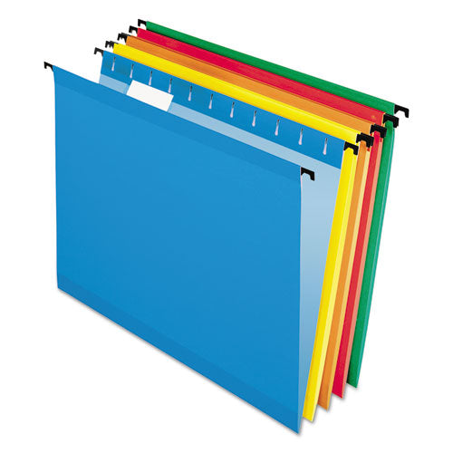 Image of Pendaflex® SureHook Hanging Folders, Letter Size, 1/5-Cut Tabs, Assorted Colors, 20/Box