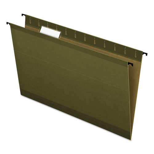 Image of Pendaflex® SureHook Hanging Folders, Legal Size, 1/5-Cut Tabs, Standard Green, 20/Box