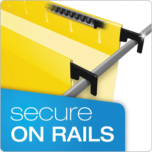 Image of Pendaflex® SureHook Hanging Folders, Legal Size, 1/5-Cut Tabs, Yellow, 20/Box