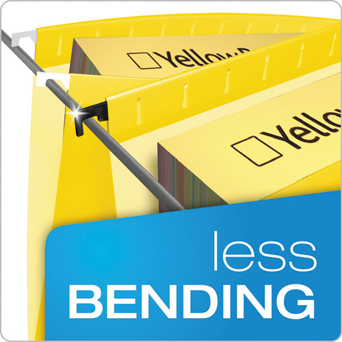 Image of Pendaflex® SureHook Hanging Folders, Legal Size, 1/5-Cut Tabs, Yellow, 20/Box