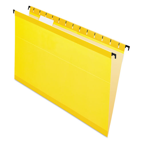 Image of Pendaflex® SureHook Hanging Folders, Legal Size, 1/5-Cut Tabs, Yellow, 20/Box
