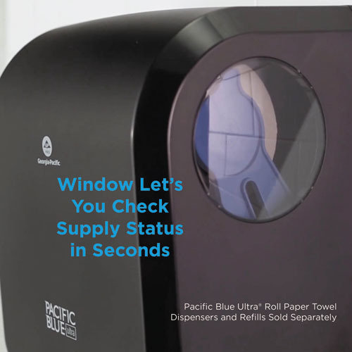 Image of Georgia Pacific® Professional Pacific Blue Ultra Paper Towel Dispenser, Automated, 12.9 X 9 X 16.8, Black