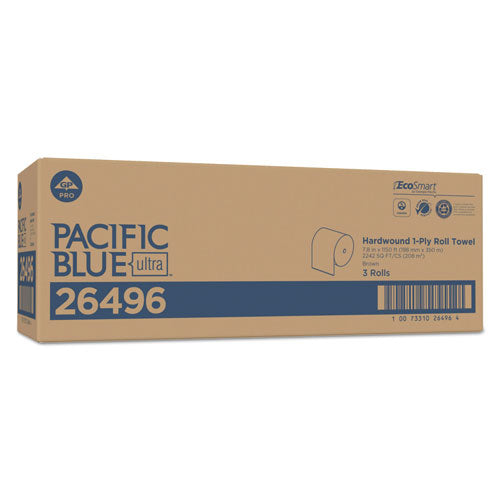 Image of Georgia Pacific® Professional Pacific Blue Ultra Paper Towels, 1-Ply, 7.87" x 1,150 ft, Natural, 3 Rolls/Carton