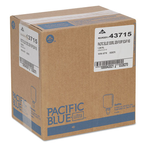 Image of Georgia Pacific® Professional Pacific Blue Ultra Foam Soap Manual Dispenser Refill, Pacific Citrus Scent, 1,200 mL, 4/Carton