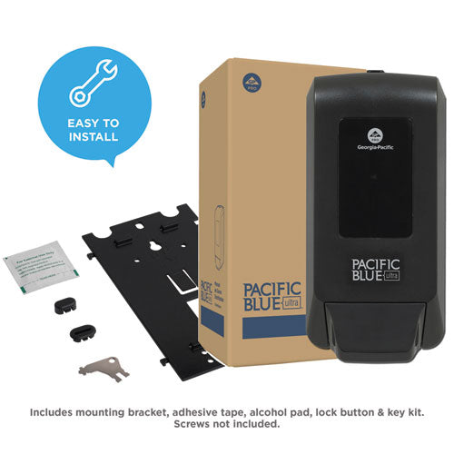 Image of Georgia Pacific® Professional Pacific Blue Ultra Soap/sanitizer Dispenser 1,200 Ml Refill, 5.6 X 4.4 X 11.5, Black