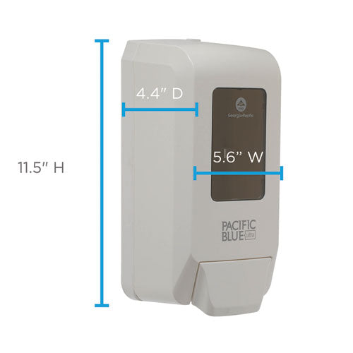 Image of Georgia Pacific® Professional Pacific Blue Ultra Soap/sanitizer Dispenser, 1,200 Ml, White