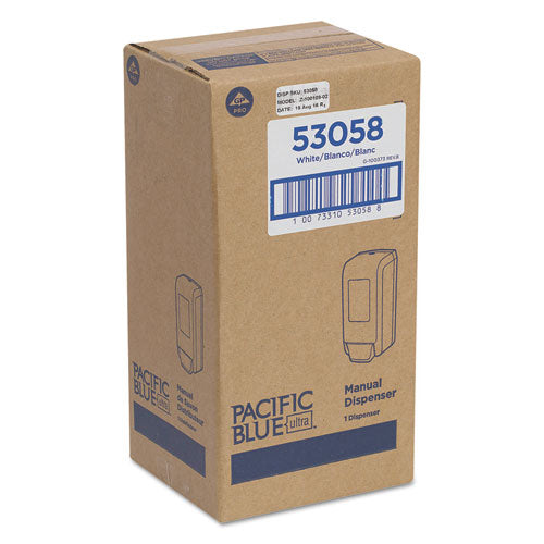 Image of Georgia Pacific® Professional Pacific Blue Ultra Soap/sanitizer Dispenser, 1,200 Ml, White