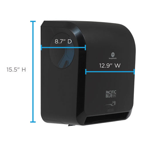 Image of Georgia Pacific® Professional Pacific Blue Ultra Paper Towel Dispenser, Automated, 12.9 X 9 X 16.8, Black