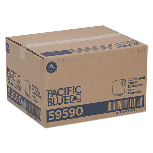 Image of Georgia Pacific® Professional Pacific Blue Ultra Paper Towel Dispenser, Automated, 12.9 X 9 X 16.8, Black