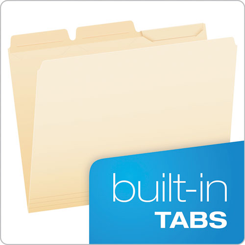 Image of Pendaflex® Ready-Tab Reinforced File Folders, 1/3-Cut Tabs: Assorted, Letter Size, Manila, 50/Pack