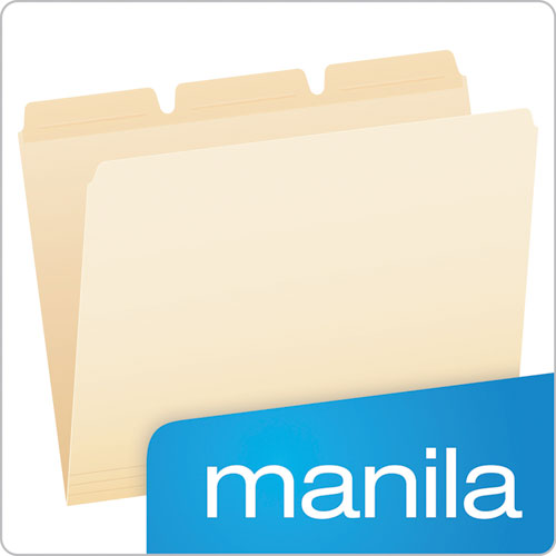 Image of Pendaflex® Ready-Tab Reinforced File Folders, 1/3-Cut Tabs: Assorted, Letter Size, Manila, 50/Pack