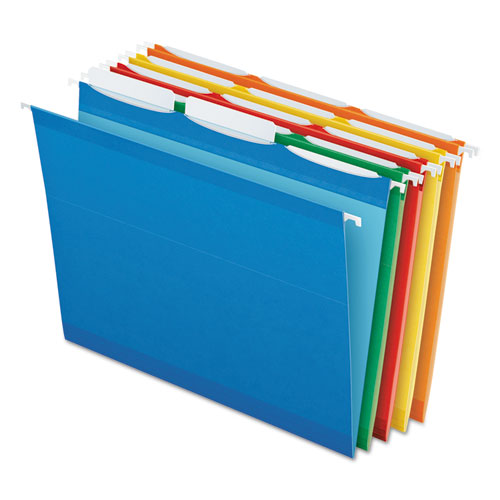 Image of Pendaflex® Ready-Tab Colored Reinforced Hanging Folders, Letter Size, 1/3-Cut Tabs, Assorted Colors, 25/Box