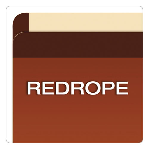 Image of Pendaflex® Premium Reinforced Expanding File Pockets, 5.25" Expansion, Letter Size, Red Fiber, 5/box