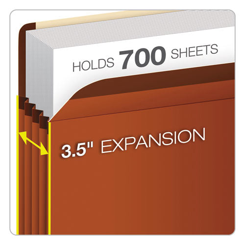 Image of Pendaflex® Premium Reinforced Expanding File Pockets, 3.5" Expansion, Letter Size, Red Fiber, 10/box