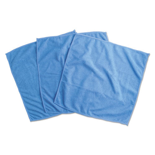 Image of Universal® Microfiber Cleaning Cloth, 12 X 12, Blue, 3/pack