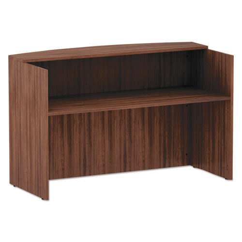Image of Alera® Alera Valencia Series Reception Desk With Transaction Counter, 71" X 35.5" X 42.5", Modern Walnut