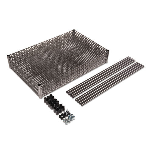 Image of Alera® Wire Shelving Starter Kit, Four-Shelf, 48w X 24d X 72h, Black Anthracite