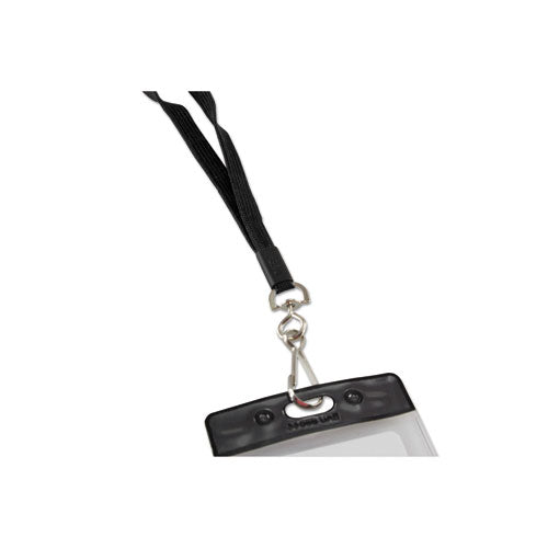Image of SICURIX® Safety Breakaway Lanyard, Metal Hook Fastener, 36" Long, Black