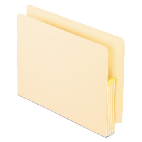 Image of Pendaflex® Manila Drop Front Shelf File Pockets with Tyvek Gusset Top, 1.75" Expansion, Letter Size, Manila, 25/Box